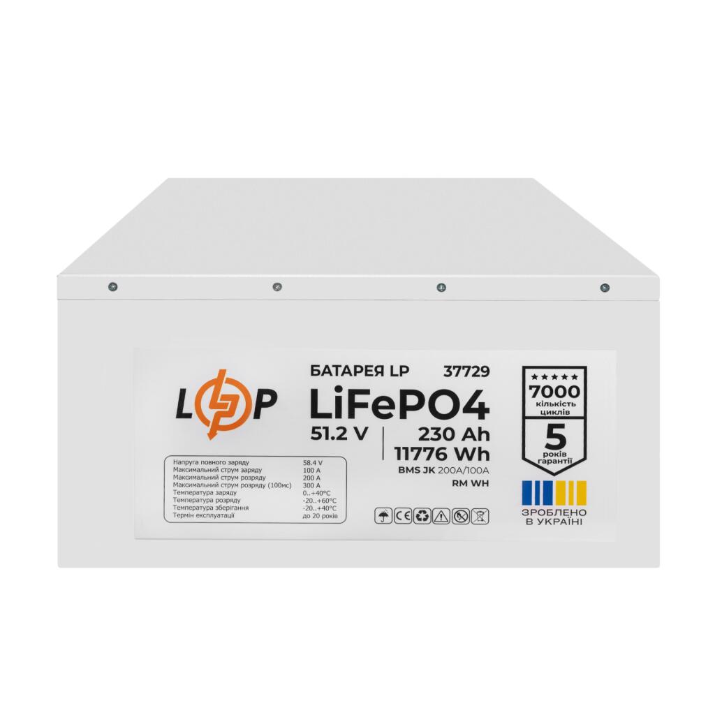 Акумулятор LP LiFePO4 51,2V - 230 Ah (11776Wh) (BMS JK 200A/100A) RM WH - Зображення 7