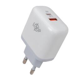 Зарядка для телефона LP 45W (Type-C+USB) QC + кабель (Type-C to Type-C) 45WCH
