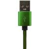 Кабель USB - micro USB 1м Gr (метал. плетение) зеленый - Изображение 3