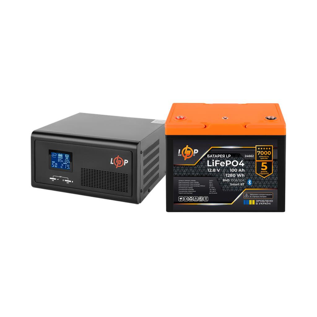 Комплект резервного питания LP(LogicPower) ИБП + литиевая (LiFePO4) батарея (UPS В1500 + АКБ LiFePO4 1280W) - Изображение 1