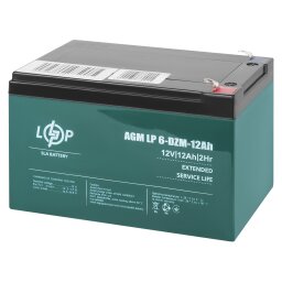 УЦ Тяговый свинцово-кислотный аккумулятор LP 6-DZM-12 Ah - под Болт М5 (2020)