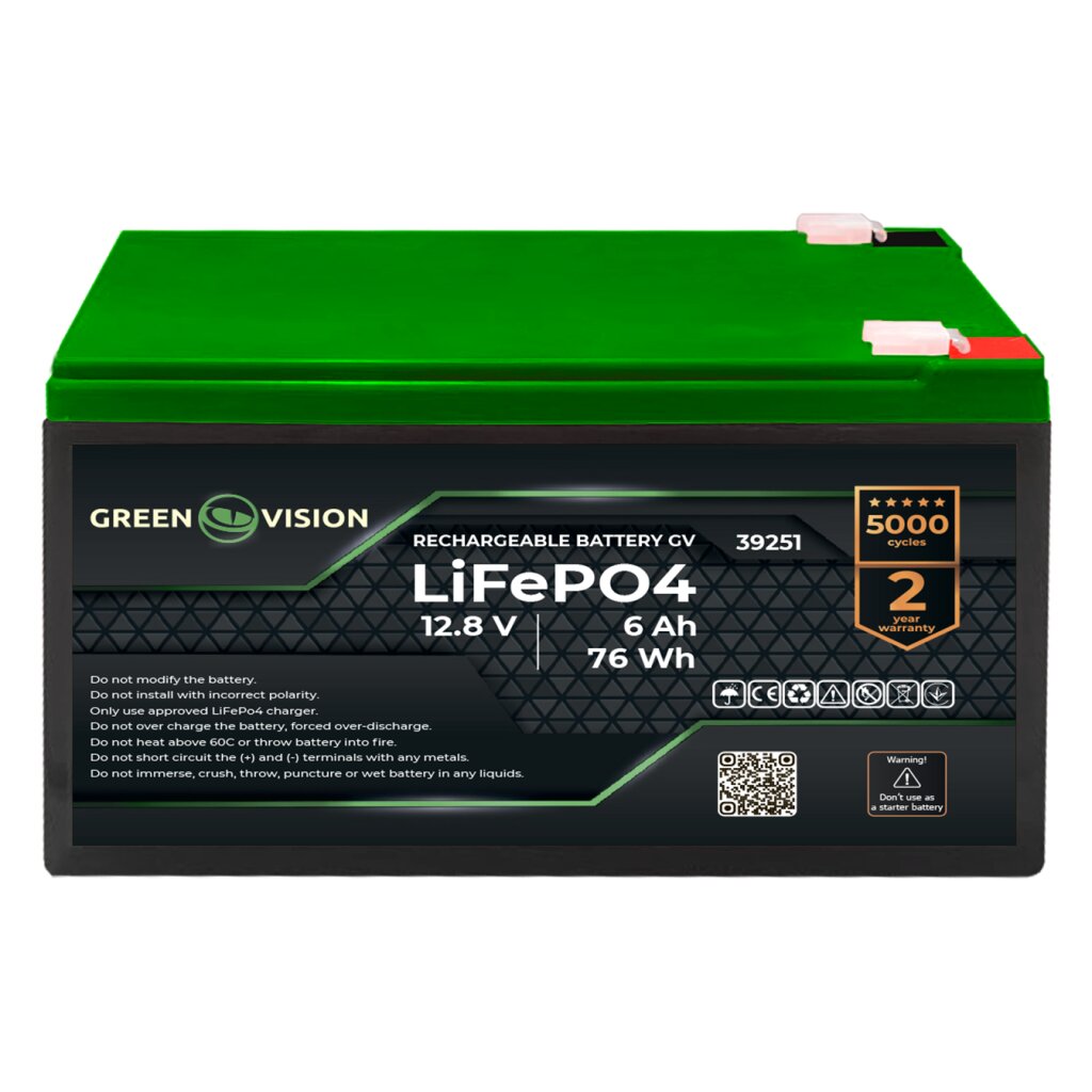 Аккумулятор GV LiFePО4 12,8V - 6Ah (76Wh) - Изображение 1