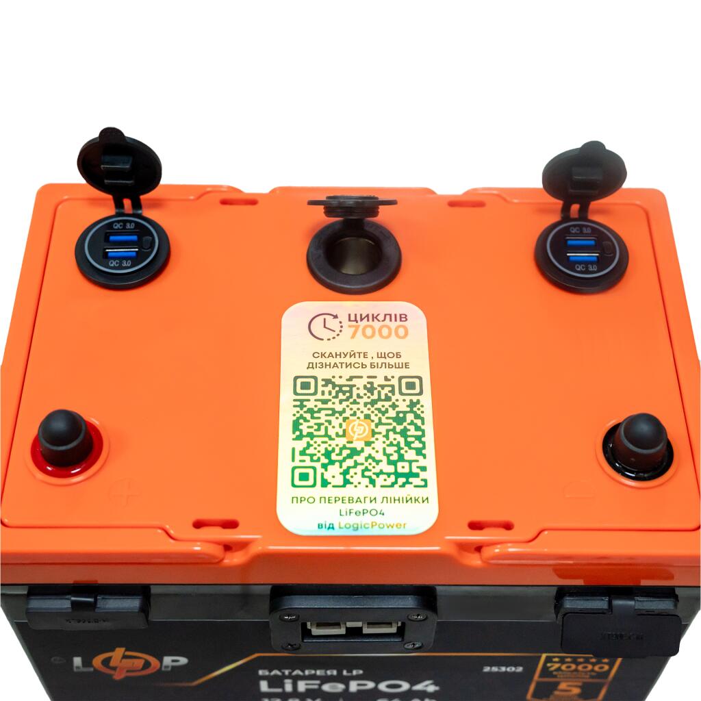 Универсальный аккумулятор (PowerBank) LP LiFePO4 12,8V - 64 Ah (820Wh) (BMS 80A/40А) 2XT90, 4xUSB, стартер - Изображение 8