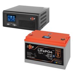 Комплект резервного питания LogicPower ИБП 600W + литиевая (LiFePO4) батарея 1280Wh