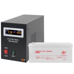 Комплект резервного живлення для котла і теплої підлоги LogicPower ДБЖ + гелева батарея (UPS B1000VA + АКБ GL 2700W) null
