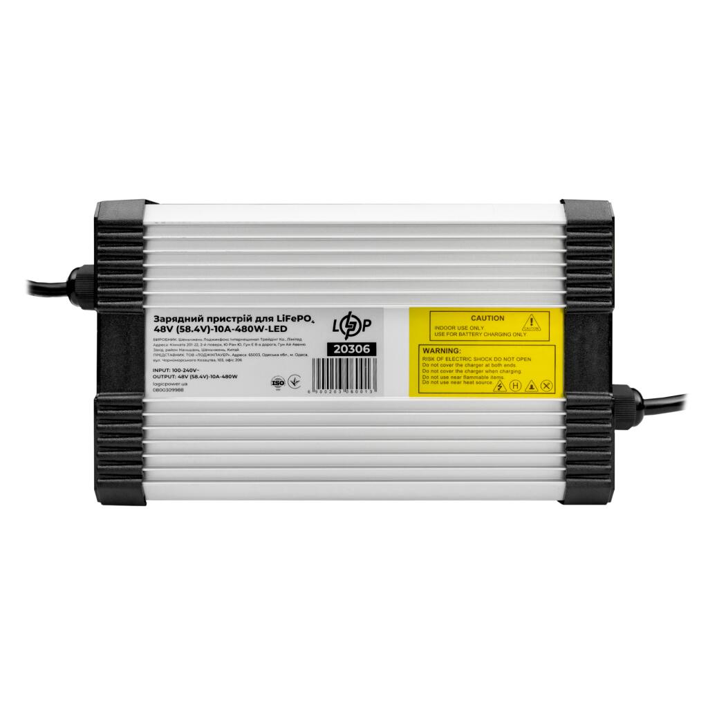 Зарядное устройство для аккумуляторов LiFePO4 48V (58.4V)-10A-480W-LED - Изображение 1