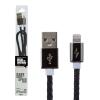 Кабель USB - Lightning 1м B (кож. плетение) черный / R - Изображение 1
