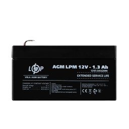 Акція. Акумулятор AGM LPM 12V - 1.3 Ah 