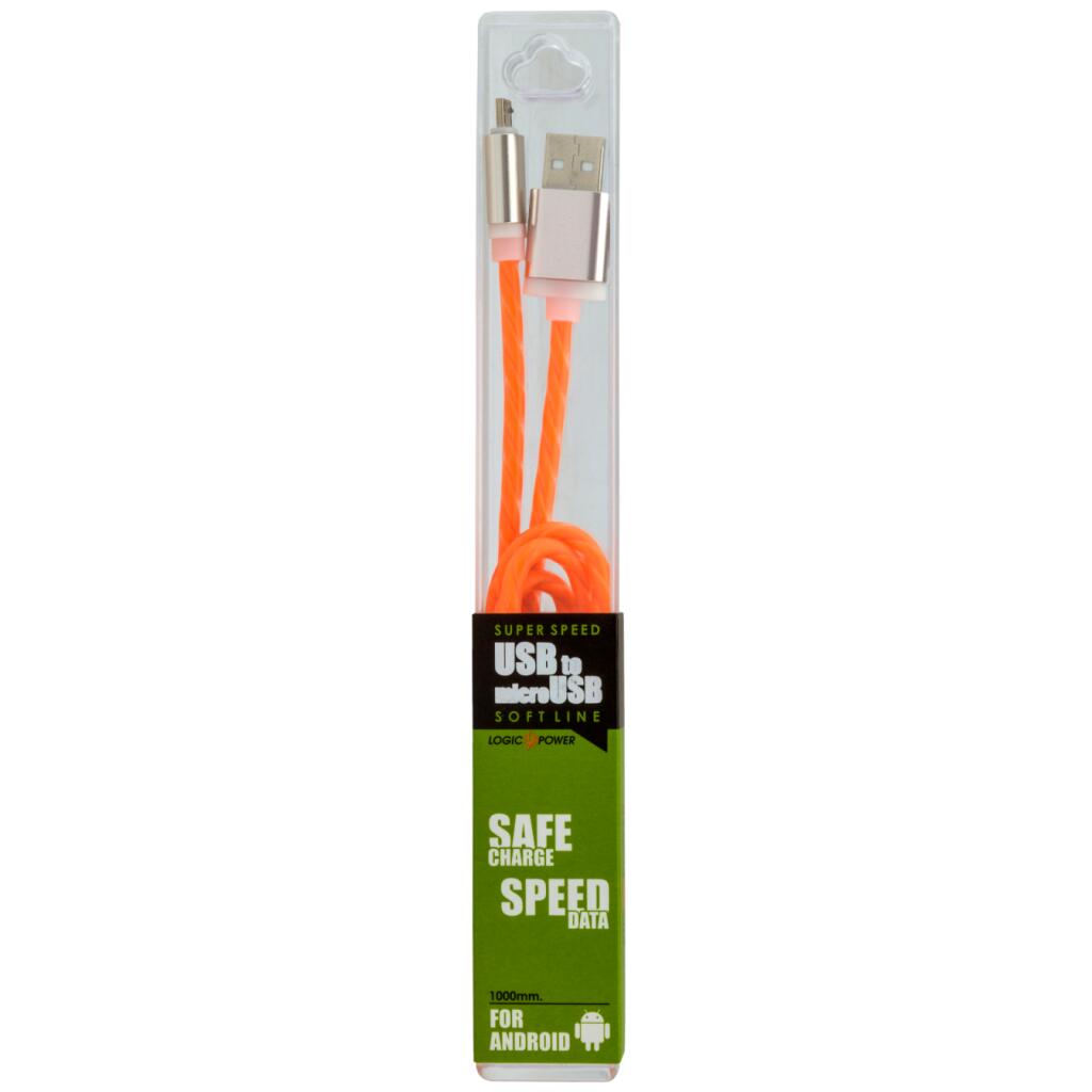 Кабель USB - micro USB 1м Or (силикон) оранжевый / Ret - Изображение 4