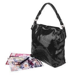 Кожаная женская сумка Realer 2032-1 черная