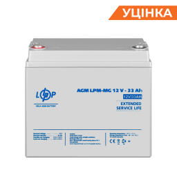 Распродажа (6558) Аккумулятор мультигелевый AGM LPM-MG 12V - 33 Ah 09/2023