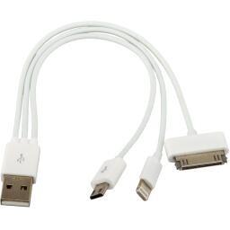 Кабель-переходник USB 3-in-1 (Lightning, 30-pin, microUSB) (23см)