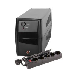Комплект ДБЖ LPM-525VA-P (367Вт) + мережевий фільтр PREMIUM LP-X5 2 м Black (3520Вт) 