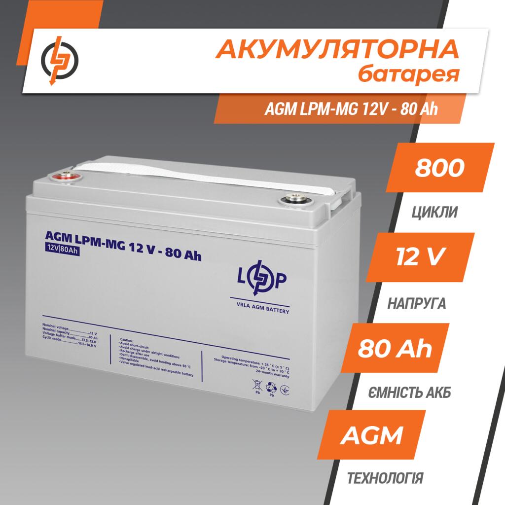 БУ Аккумулятор мультигелевый LPM-MG 12V - 80 Ah - Изображение 3