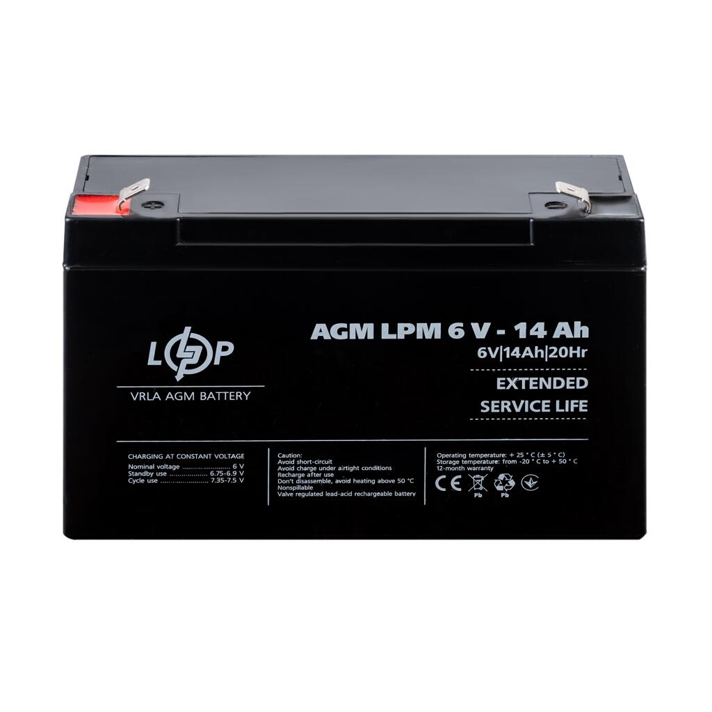 Распродажа (4160) Аккумулятор AGM LPM 6V - 14 Ah 09/23 - Изображение 2