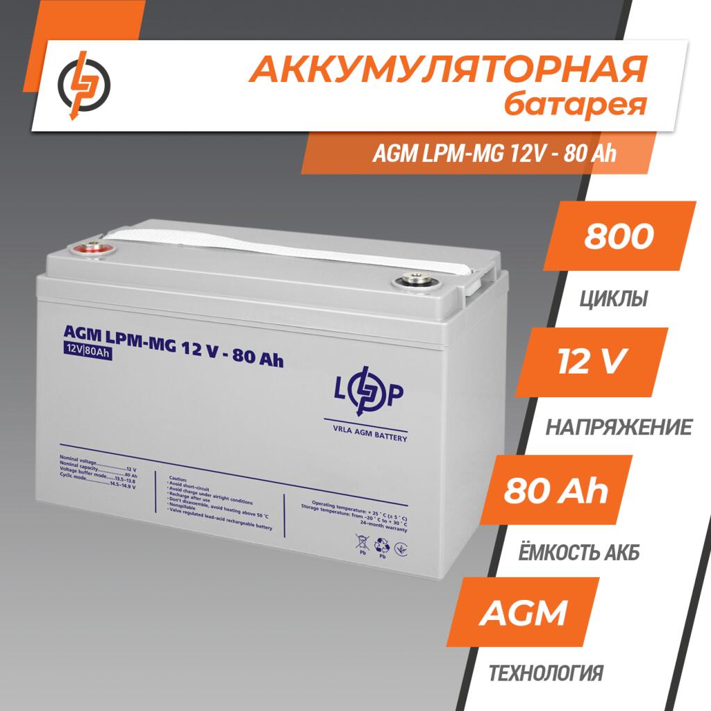 БУ Аккумулятор мультигелевый LPM-MG 12V - 80 Ah - Изображение 2