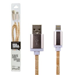 Кабель USB - Lightning 1м W (кожа) белый / Retail