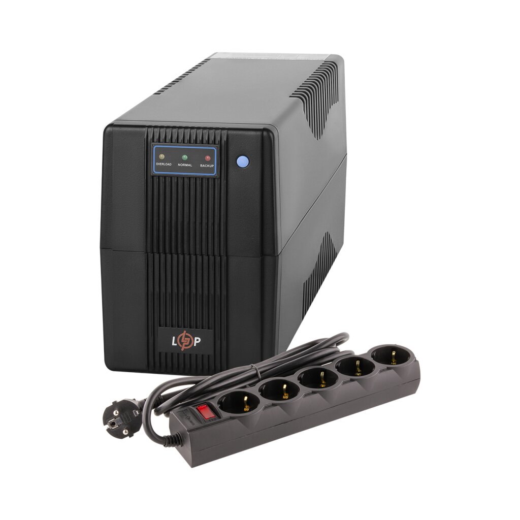 Комплект ДБЖ LPM-700VA-P (490Вт) + мережевий фільтр PREMIUM LP-X5 2 м Black (3520Вт) - Изображение 1