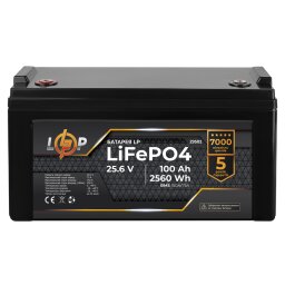 Аккумулятор LP LiFePO4 25,6V - 100 Ah (2560Wh) (BMS 150A/75А) пластик