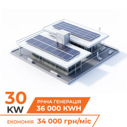 Комплект СЭС сетевая на инверторе Deye 30кВт