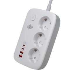 Сетевой фильтр (удлинитель) LP F65WG4 (3x230V-3520W, 2xUSB-60W, 2xType-C 65W QC/PD)