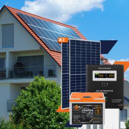 Солнечная электростанция (СЭС) 1.5kW АКБ 2.16kWh (литий) 100 Ah Премиум