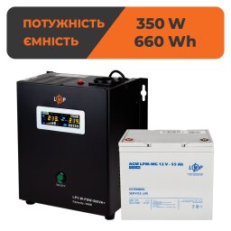 Комплект резервного живлення для котла LogicPower ДБЖ + мультигелева батарея (UPS W500 + АКБ MG 660Wh)