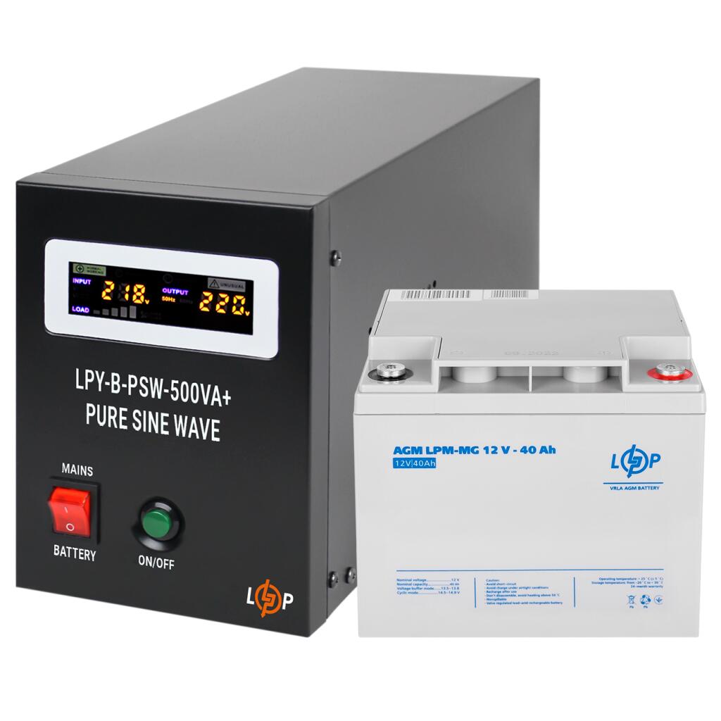 Комплект резервного питания для котла LogicPower ИБП + мультигелевая батарея (UPS B500 + АКБ MG 480Wh) - Изображение 2
