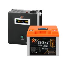 Комплект резервного питания LP (LogicPower) ИБП + литиевая (LiFePO4) батарея (UPS W800 + АКБ LiFePO4 640W)