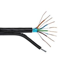 Кабель экранированный для наружной прокладки LP CCA Cat.5e FTP 4x2x0.51мм с тросом 7х0.4