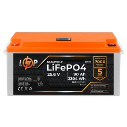 Аккумулятор LP LiFePO4 для ИБП LCD 24V (25,6V) - 90 Ah (2304Wh) (BMS 80A/40A) пластик