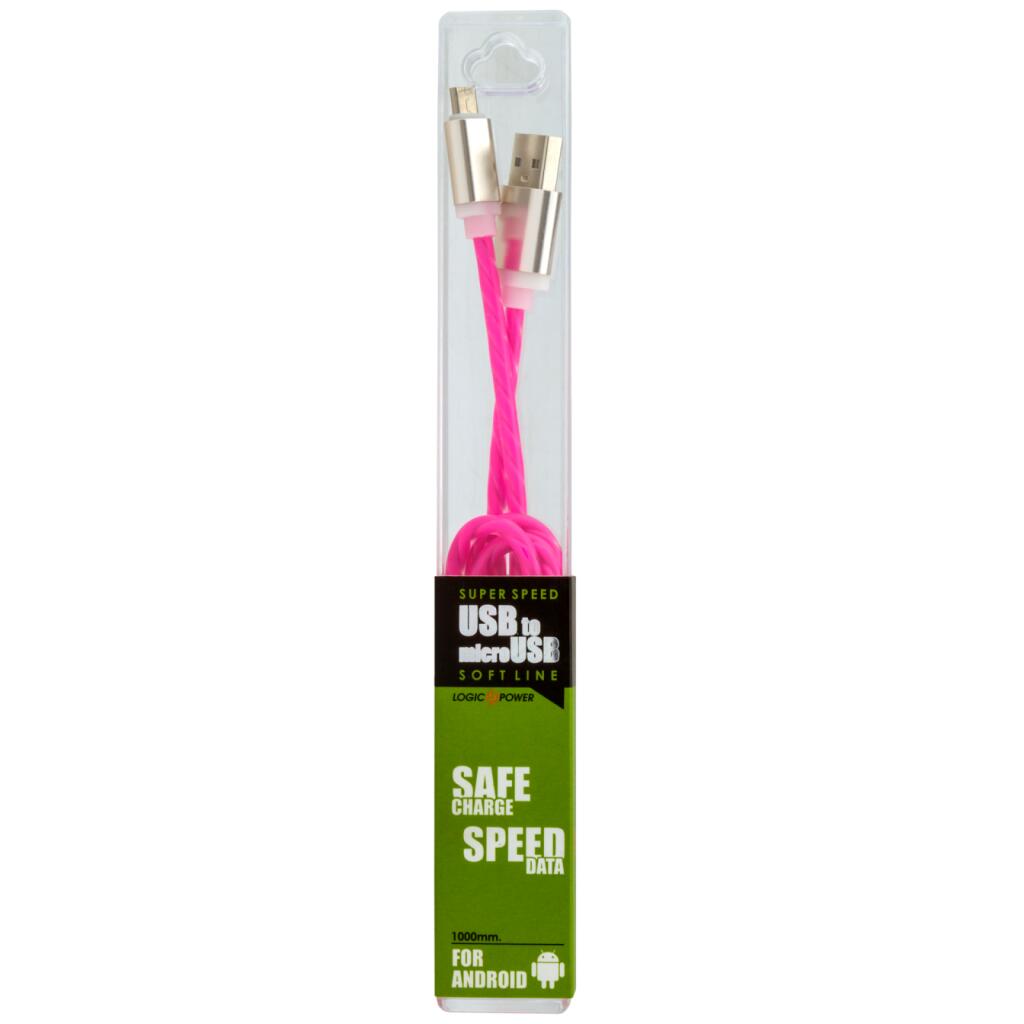 Кабель USB - micro USB 1м R-P (силикон) красно-розовый - Изображение 4