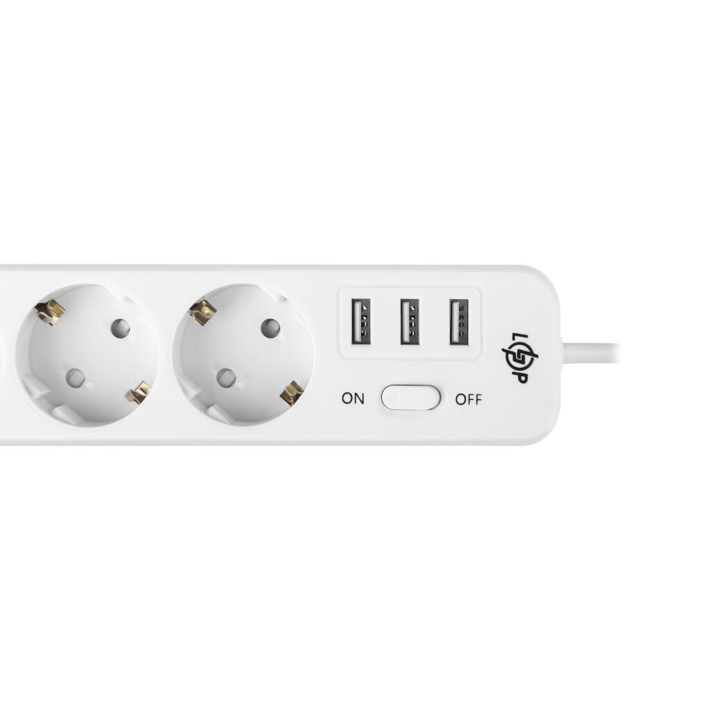 Сетевой фильтр PREMIUM LP-X3 USB 4 м White (2200Вт) - Изображение 4