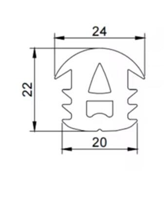 Уплотнитель для солнечных панелей (24*22*20 мм), EPDM - Изображение 2