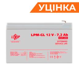 Аккумулятор гелевый LPM-GL 12V - 7.2 Ah Уценка 08.2024
