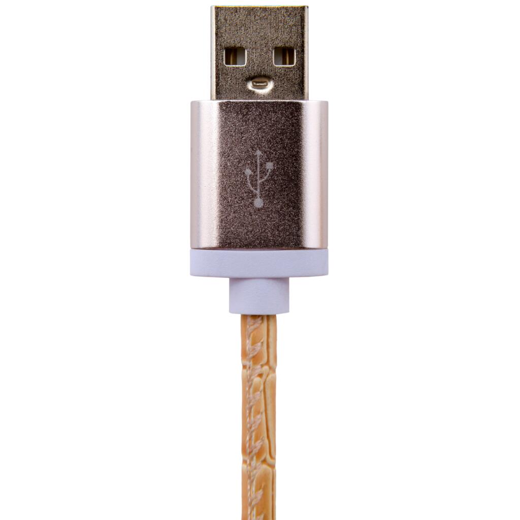 Кабель USB - Lightning 1м W (кожа) белый / Retail - Изображение 3