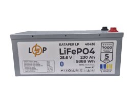 Акумулятор LP LiFePO4 25,6V - 230 Ah (5888Wh) (BMS 200A/100А) металл Smart BT