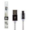 Кабель USB - micro USB 1м W (кож. плетение) белый / Ret - Изображение 1