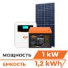 Комплект СЭС 1kW АКБ1,2kWh (литий)100 Ah Премиум