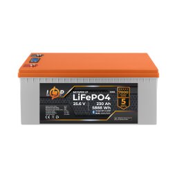 Акумулятор LP LiFePO4 25,6V - 230 Ah (5888Wh) (BMS 200A/100А) пластик LCD Smart BT null