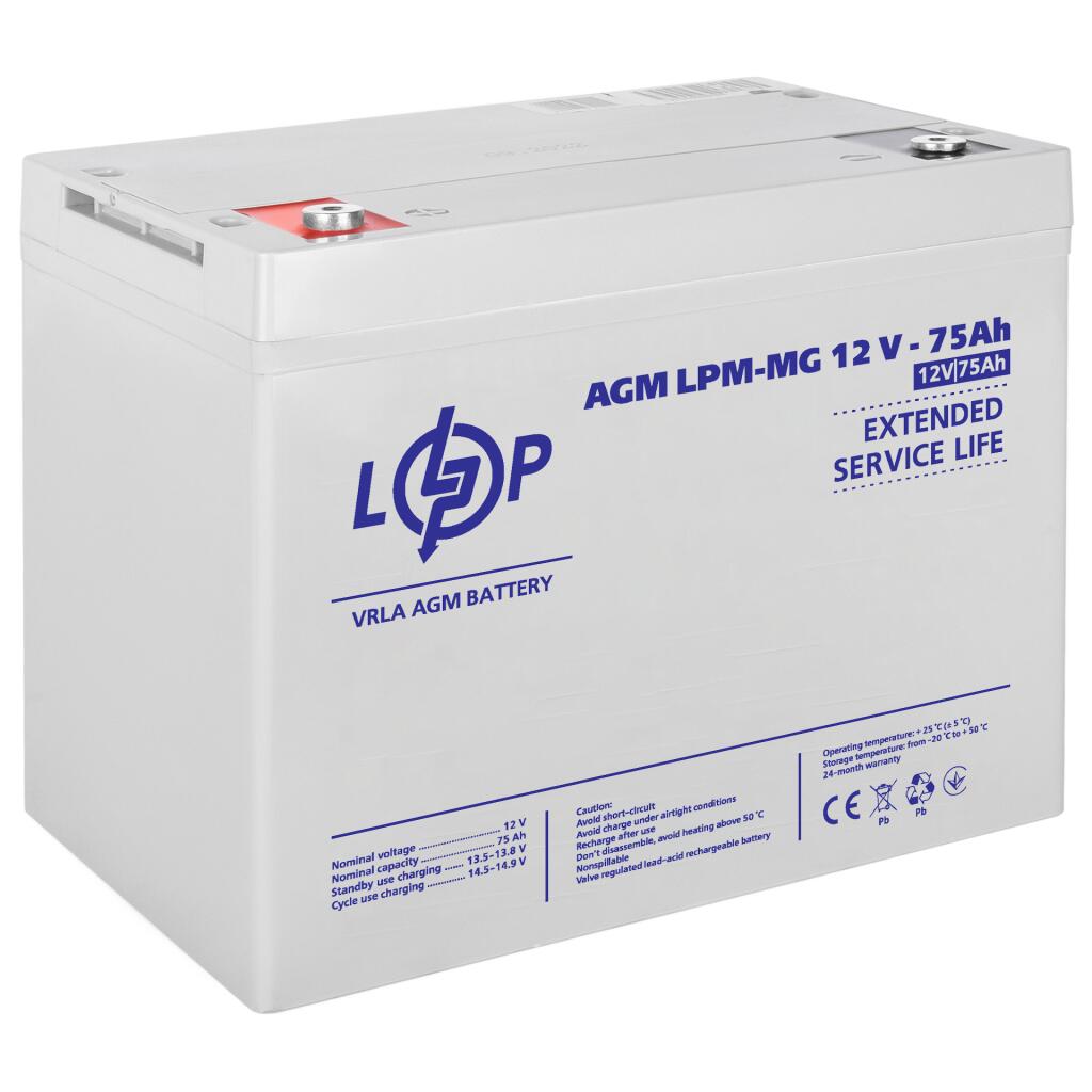 Распродажа (13634) Аккумулятор мультигелевый AGM LPM-MG 12V - 75 Ah 09/2023 - Изображение 2