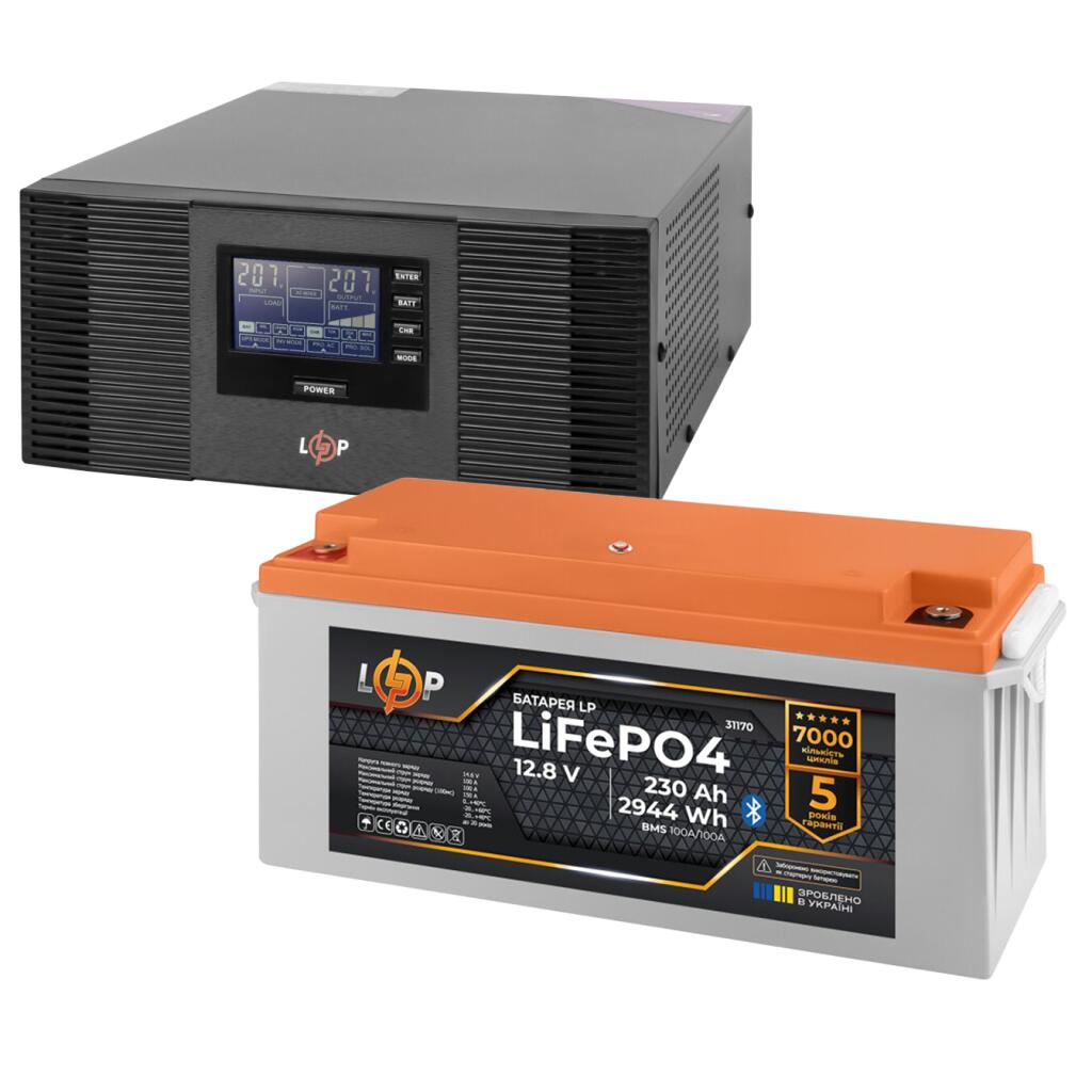 Комплект резервного питания LogicPower ИБП 1050W + литиевая (LiFePO4) батарея 2944Wh - Изображение 1