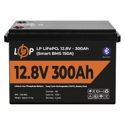 Аккумулятор LP LiFePO4 12,8V - 300 Ah (3840Wh) (Smart BMS 200А) с BT пластик