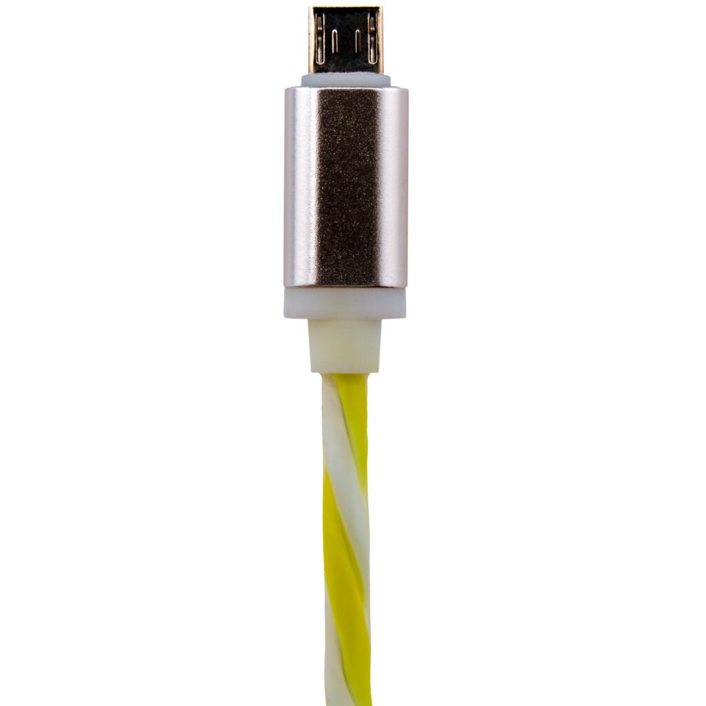 Кабель USB - micro USB 1м W-Gr (силикон) бело-зеленый - Изображение 2
