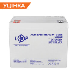 Распродажа (13634) Аккумулятор мультигелевый AGM LPM-MG 12V - 75 Ah 09/2023