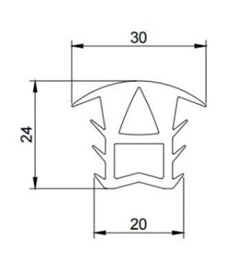 Уплотнитель для солнечных панелей (30*24*20 мм), EPDM - Изображение 2