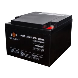 Акумулятор AGM LPM 12V - 28 Ah під болт М5