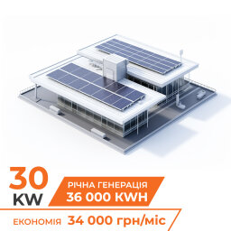 Комплект СЭС сетевая на инверторе Deye 30кВт