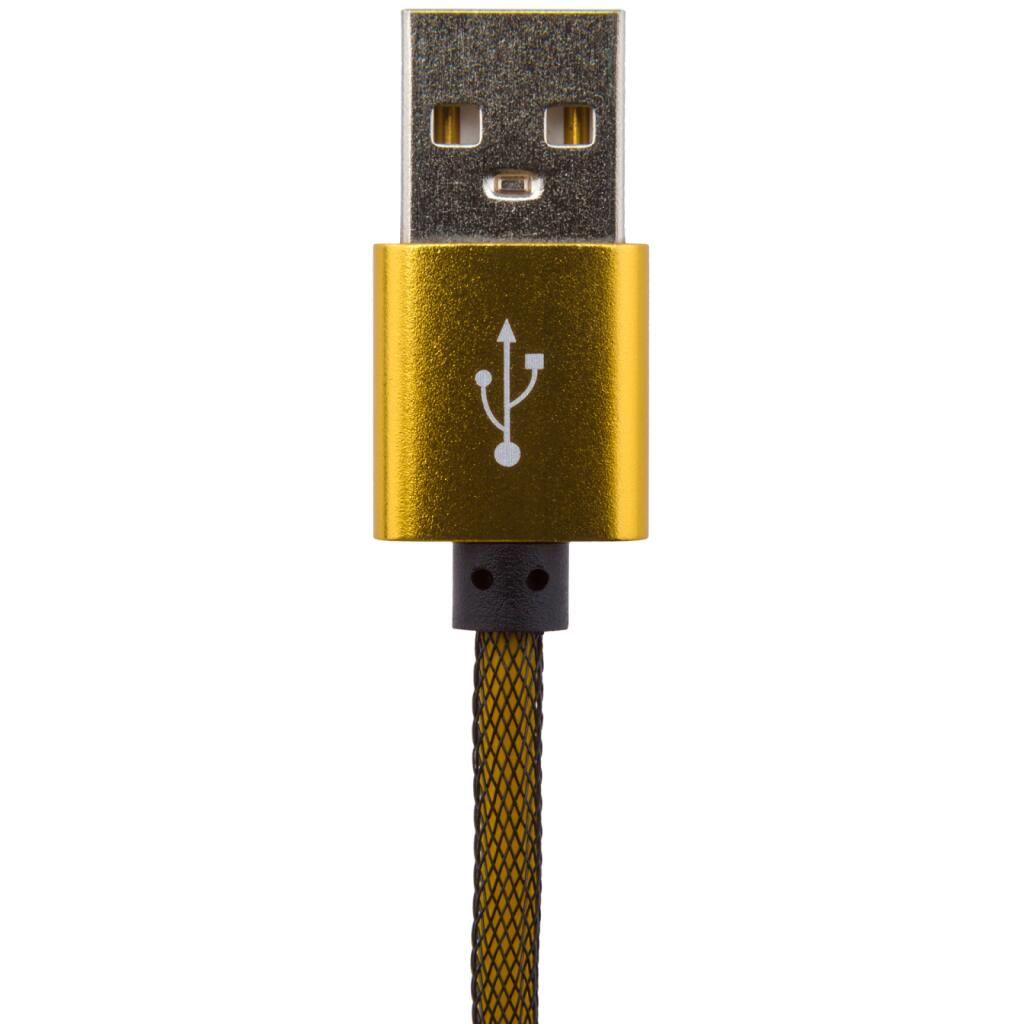 Кабель USB - micro USB 1м G (метал. плетение) золотой / - Изображение 3