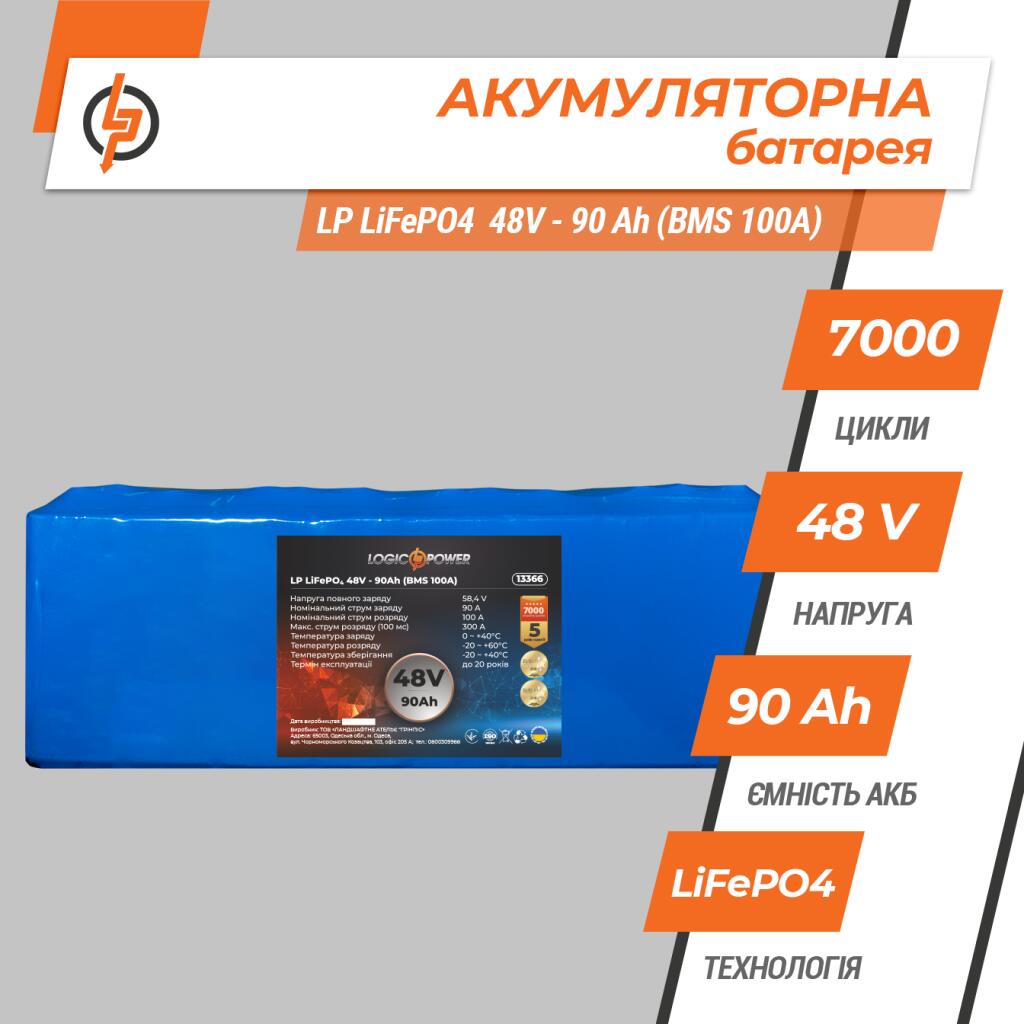 Аккумулятор LP LiFePO4 48V - 90 Ah (BMS 100A) - Изображение 3